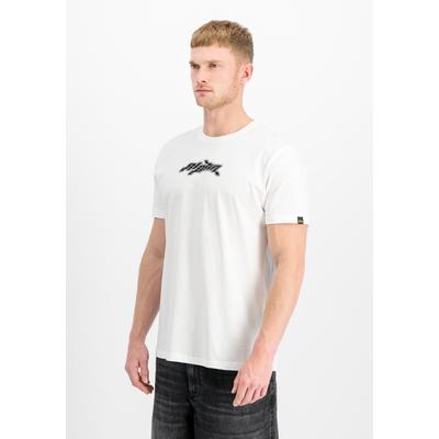 T-Shirt ALPHA INDUSTRIES "3D Wavy Backprint T-Shirt", Herren, Gr. 3XL, weiß, Obermaterial: 100% Baumwolle, Shirts T-Shirt