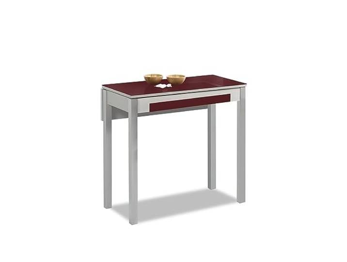 ASTIMESA Flügel fällt heraus Küchentisch, Metall Glas Holz, Burgunderrot, 90x50cm-extendida 90x70 cms
