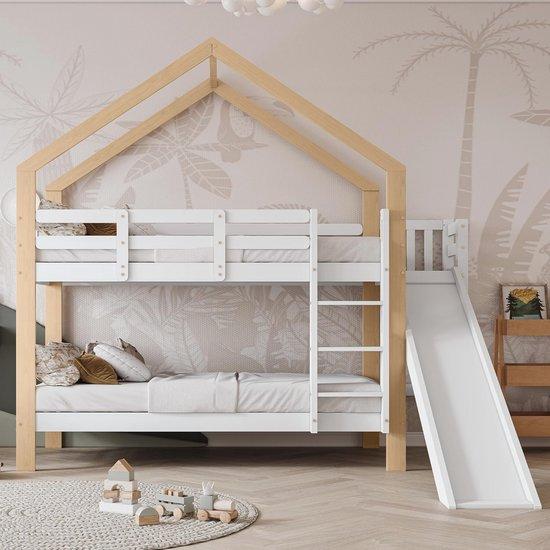 Kinderstapelbett mit Rutsche und Dach - 90x200 cm Space Saver