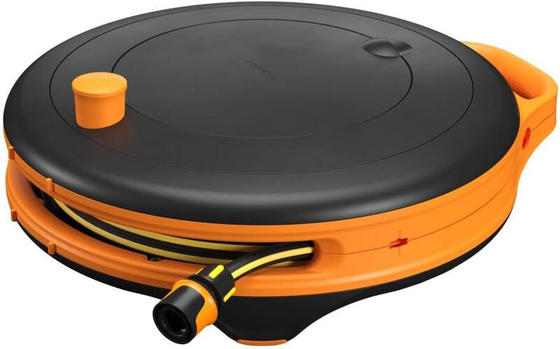 Fiskars Comfort Waterwheel S all-inclusive besproeiingsset met automatische terugtrekking en 15 m reikwijdte, Ø 13 mm