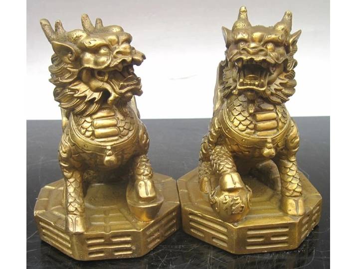 Artisanat en cuivre d'usine de bronze, décoration de bon augure, vente en gros, une paire de chanceux