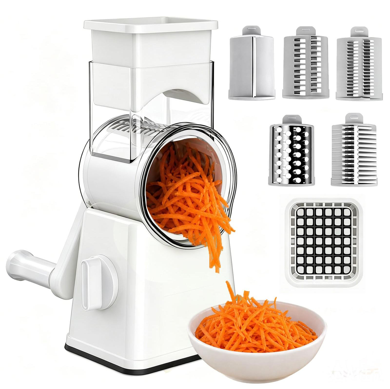 Dripio Multifunctionele 6-in-1 groentesnijder met handkruk, groenteraspers en dunschiller