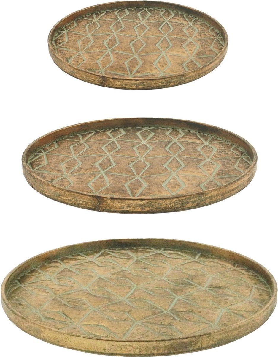 Home Society Dienblad Bentley set van 3 goud