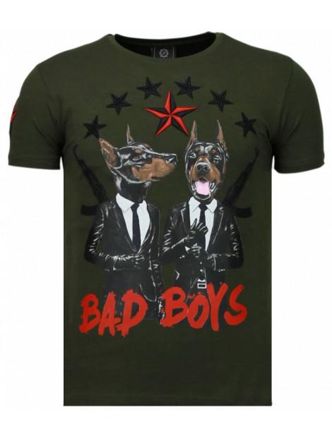 Local Fanatic Bad boys pinscher rhinestone t-shirt