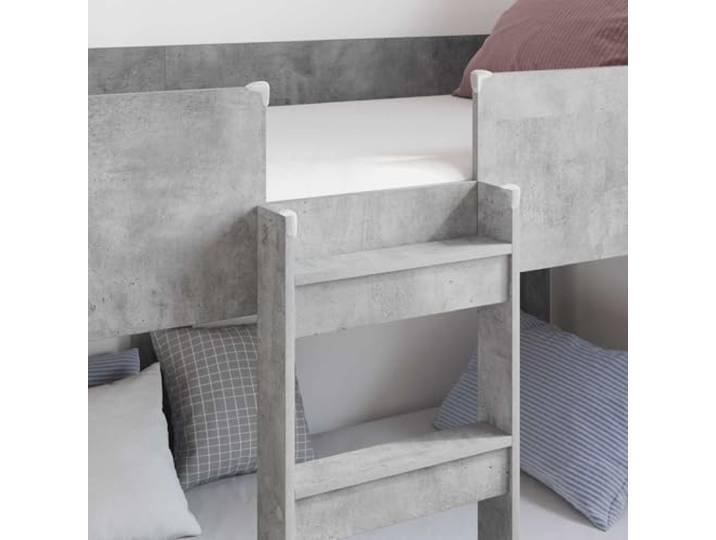 SKTQYQO Etagenbett, grau, Beton, 90 x 190 cm Technisches Holz, 2-Sitzer, platzsparendes Design, leicht zu reinigen