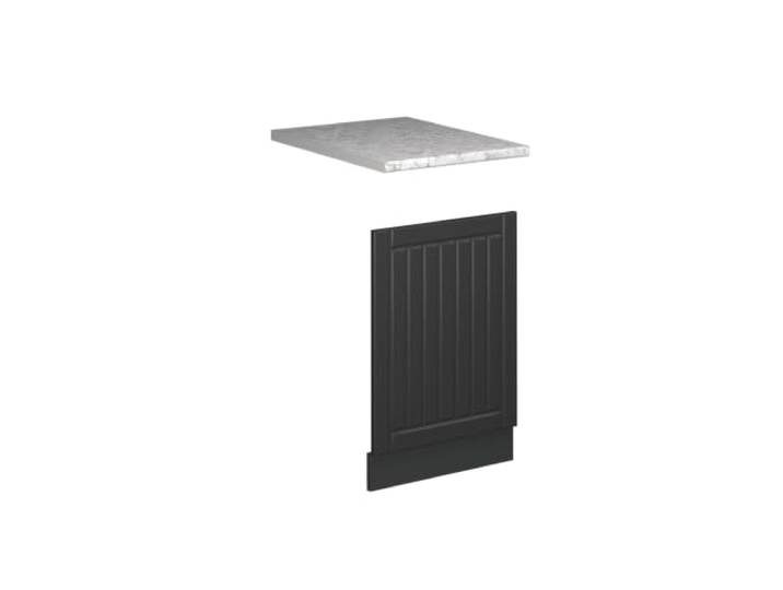 Vicco Frontblende Fame-Line, Dunkelgrau, 45 cm MDF-Front · Arbeitsplatte Marmor · Passend zur Küchenfront · Metallgriffe · Einfache Integration