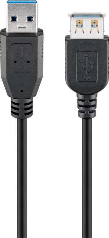 40X Goobay 93998 USB 3.0 SuperSpeed Verlängerungskabel, schwarz, 1,8 m - USB 3.0-Stecker (Typ A) > USB 3.0-Buchse (Typ A)