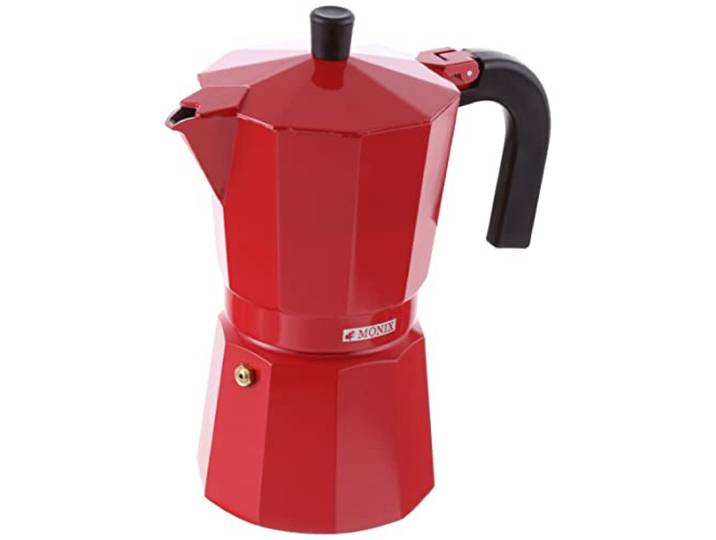 Monix Fresa Aluminium 9 kopjes koffiezetapparaat, rood.