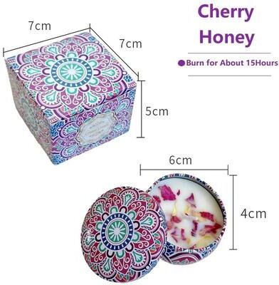 Uplift Treasures Vintage Soy Wax Scented Candle Jar With Floral Fragrance cherry Honey