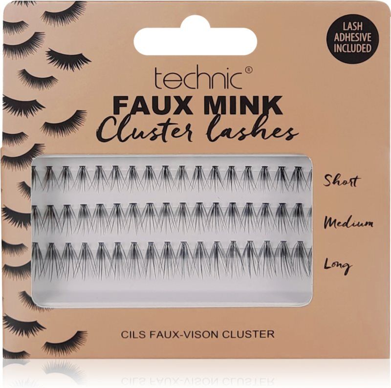 Technic Cosmetics Faux Mink Cluster Lashes false eyelashes with glue 54 pc