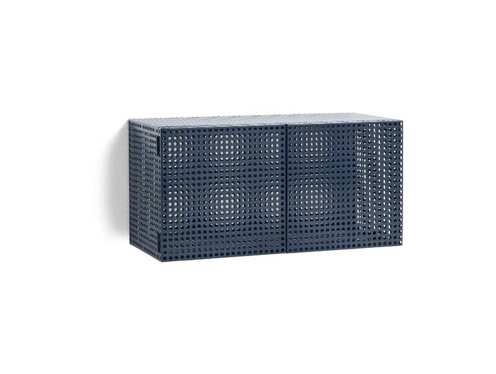 HAY Armoire murale Perforated Cabinet small Steel blue