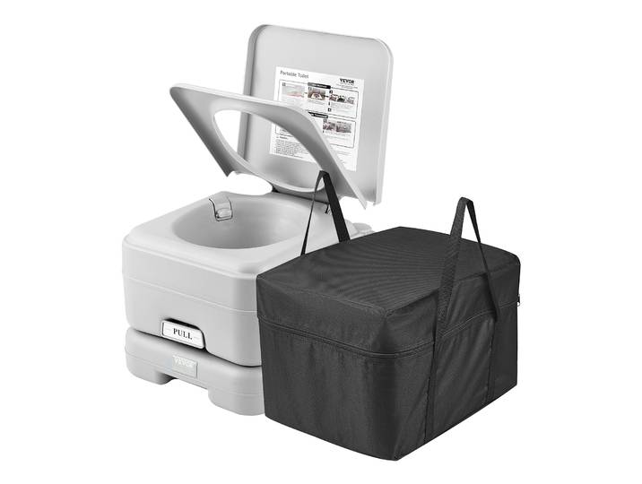 SucceBuy Toilettes portables pour camping Porta Pot Bouton poussoir Commode à chasse d'eau pressurisée Toilettes portables anti-fuite et inodore
