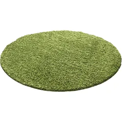 HOCHFLORTEPPICH RHEIN, einfarbig, aus Polypropylen, Grün, Ø 200 cm