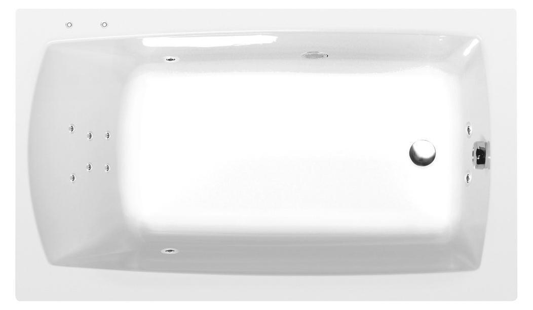 Polysan LILY Whirlpool-Badewanne, 130x70x39cm, Attraction Hydro, Chrom