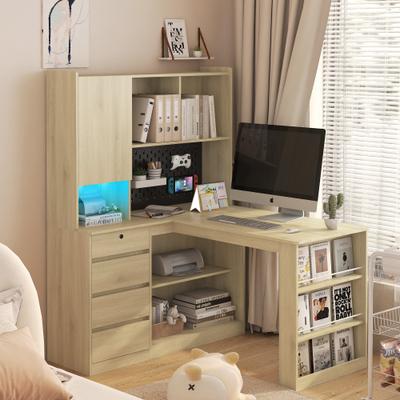 Telepassa L Shaped Left/Right-Hand Return L-Shaped Desk with 2 USB ports