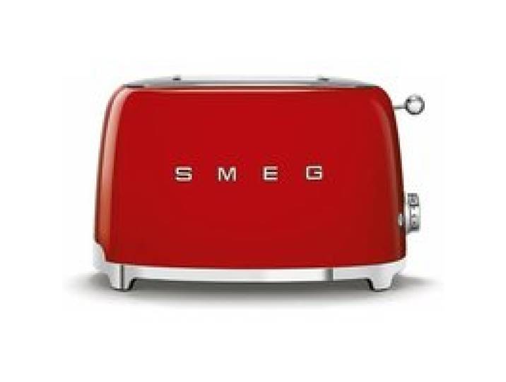 Grille-pain rouge 950 W 2 fentes de 36 mm 6 niveaux de dorage fonctions bagel et décongélation 2 tranches