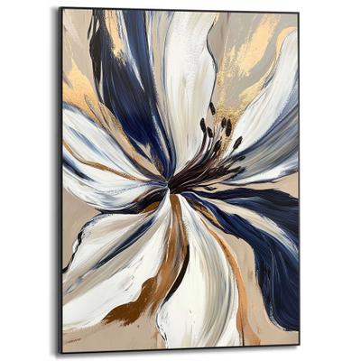 Poster REINDERS "Glamour Flower", blau (farbe bild(er): blau), B:50cm H:70cm T:1,6cm, Bilder, Poster, Wohnzimmer - Blau - MDF - Abstrakt - 50x70 cm
