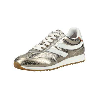 Sneaker NERO GIARDINI "Nero Giardini Sneaker Leder", Damen, Gr. 36, silber (gold), Leder, Schuhe Sneaker