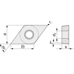 Wendeschneidplatte DCMT070204-M UNI Bearb.mittel TECWERK