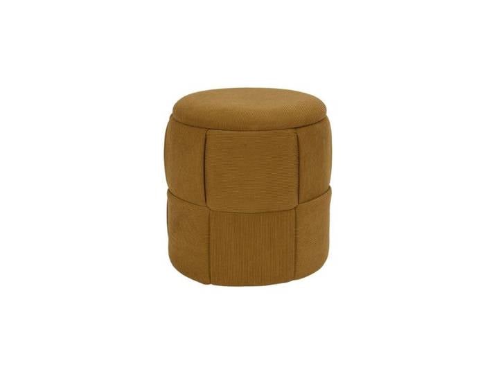 Pouf Coffre Tressé Côtelé  Jules  38cm Jaune