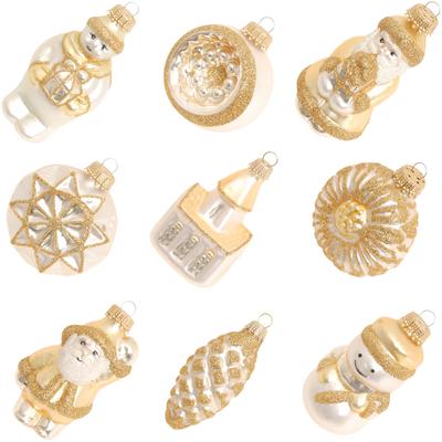 Christbaumschmuck KREBS GLAS LAUSCHA "KGL03401, Weihnachtsdeko, Christbaumschmuck", gold (goldfarben), B:4cm H:3cm T:7cm, Glas, Weihnachtsbaumschmuck, Weihnachtsbaumschleife Weihnachtsbaumschmuck Weihnachtsanhänger Weihnachtsbaumklammer...