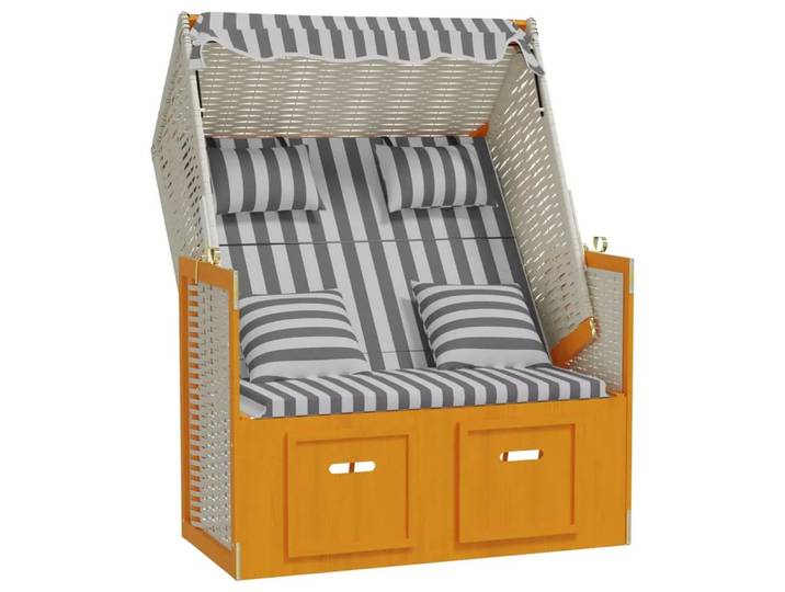 VidaXL - Strandkorb poly-rattan, One Size, Weiss