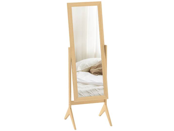 ComfortXL Standspiegel De-17940 verstellbarer Neigungswinkel Eiche, Eichefarben, 47x148x46 cm, Spiegel, Standspiegel