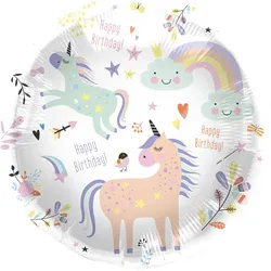 Folat Folienballon Happy Birthday Einhörner 45cm. (1x)