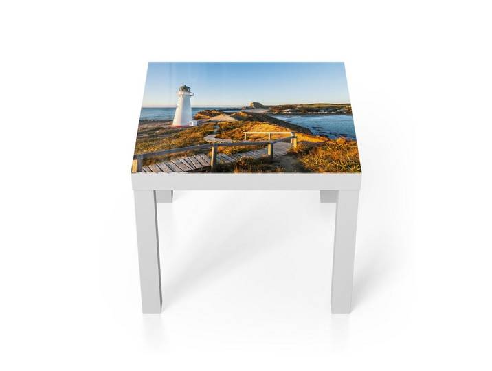 DEQORI Couchtisch 'Leuchtturm Idylle', Glas Beistelltisch Glastisch modern