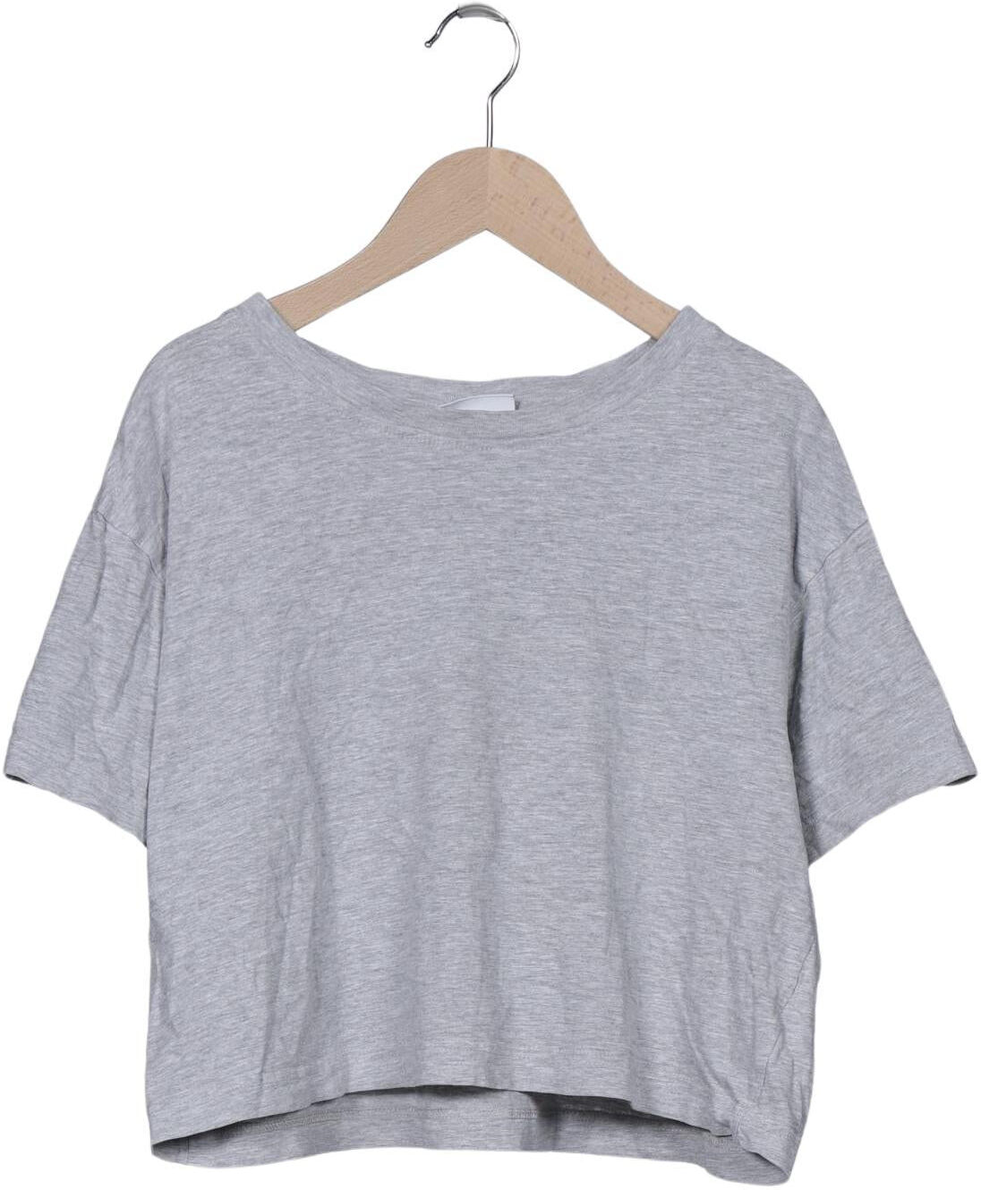 Weekday Damen T-Shirt, Grau, Gr. S, Baumwolle / Viskose - Second Hand