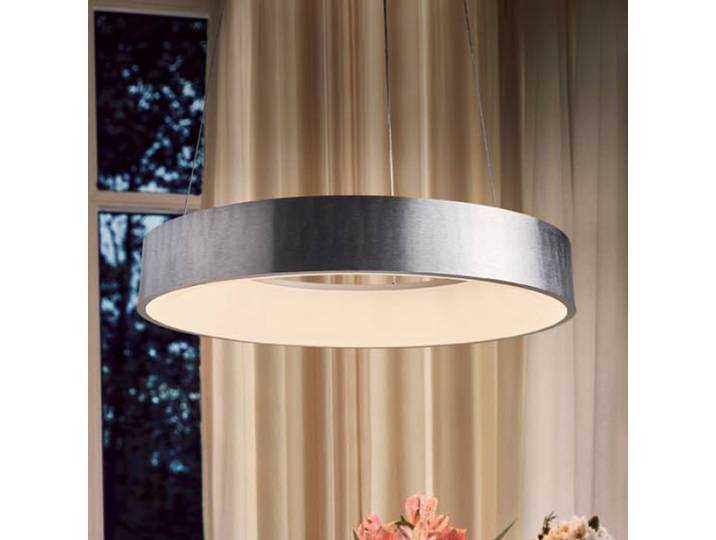 LEDVANCE SMART+ Smarte Hängelampe SUN@Home Circular Daylight HCL, dimmbar, alu / grau / zink, für Wohn- / Esszimmer, Aluminium, Modern, Smart Home Pendelleuchte