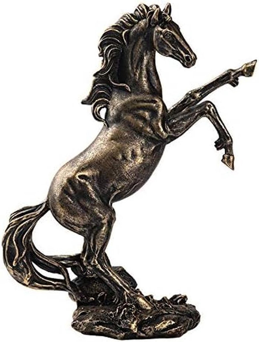 Paardenhars Beeld Gevlochten Paard Succes Symbool Moderne Sculptuur Bronze