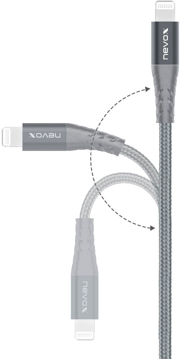 NEVOX Smartphone-Kabel "NEV1884", bunt (grau, silberfarben), 50cmcm, Kabel, Smartphone-Kabel