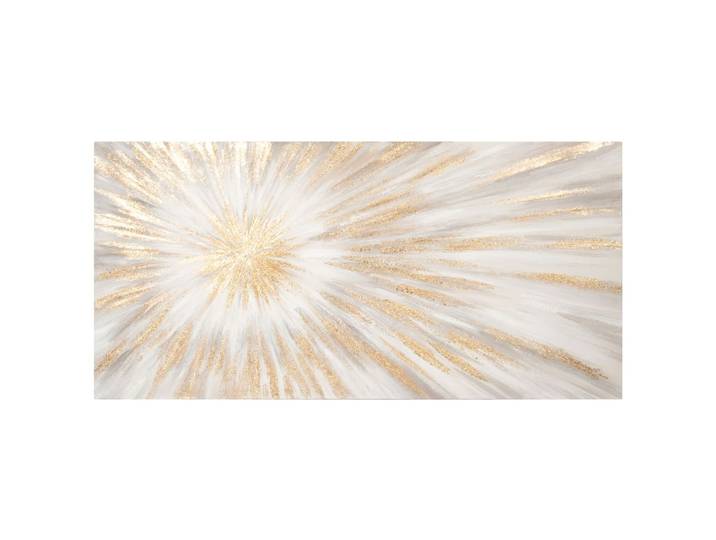 Leinwand, bemalt in Grau, Beige und Gold, 120 x 60 cm