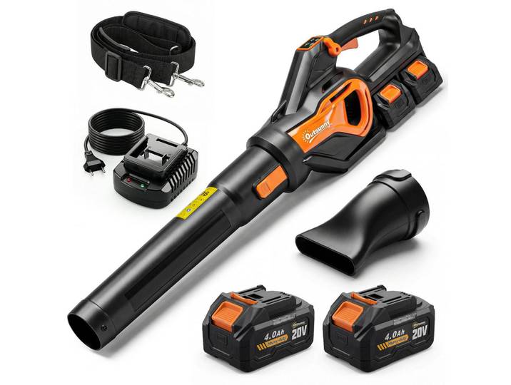 ComfortXL Laubsauger De-10274 20V kabellos mit Turbo-Boost Schwarz, Kunststoff, 22x16x102 cm, Gartenzubehör, Gartenpflege, Gartengeräte