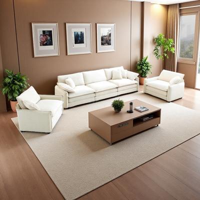 ZWYO HOSIMU Corduroy Home Theater Sofa Set with Memory Foam Cushions and Pillows (5-Seater)
