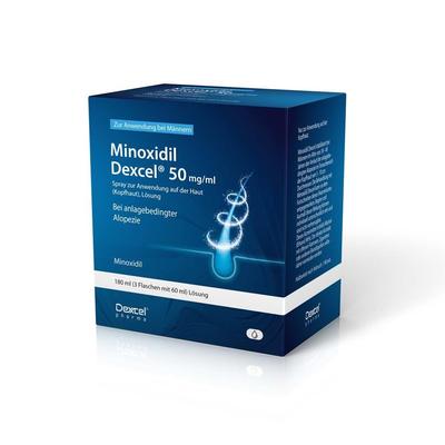 Minoxidil Dexcel 50 mg/ml Spray z.Anw.a.d.Kopfhaut 3x60 ml