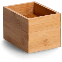 Aufbewahrungsbox 2tlg. Bambus Braun S (Small)