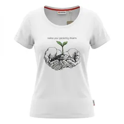 Gardena Damen T-Shirt mit Gardening Print lockere Passform Rundhals Gr. M