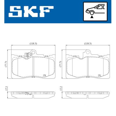 SKF Bremsbelagsatz, Scheibenbremse VKBP 80815 A für LEXUS
