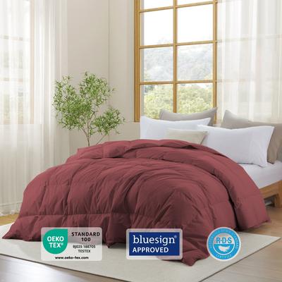 Puredown Medium Warmth 300TC Organic Cotton Down Comforter - 100% Natural, Chemical-Free, All Season Duvet Insert