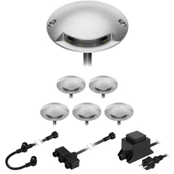 ledscom.de LED Boden-Aufbau-Leuchte Bunda, 1-flammig, für außen, befahrbar, kalt-weiß, 6er Set