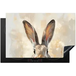HERDABDECKPLATTE Hase - Ohren - Braun Induktionsmatte 81x52 cm