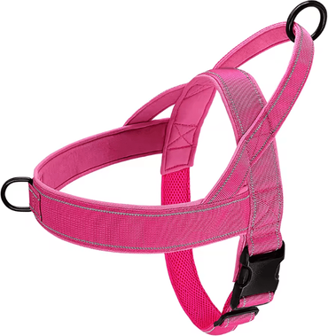 Uplift Curations Reflective No Pull Nylon Dog Harness Adjustable Pet Training Vest For Medium Large Dogs pink l
