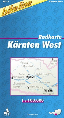 Esterbauer - Radkarte Österreich. 1:100000: Bikeline Radkarte Kärnten West . 1 : 75.000. Bl. 19, GPS-tauglich mit UTM-Netz - Preis vom 09.10.2026 07:28:09 h
