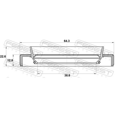 FEBEST Wellendichtring, Antriebswelle 95hby40641323r für TOYOTA