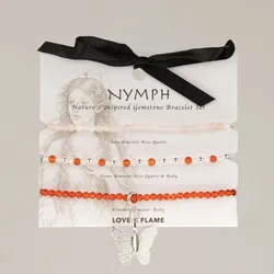 Nymph Spirit Gemstone Bracelet Set - Love & Flame