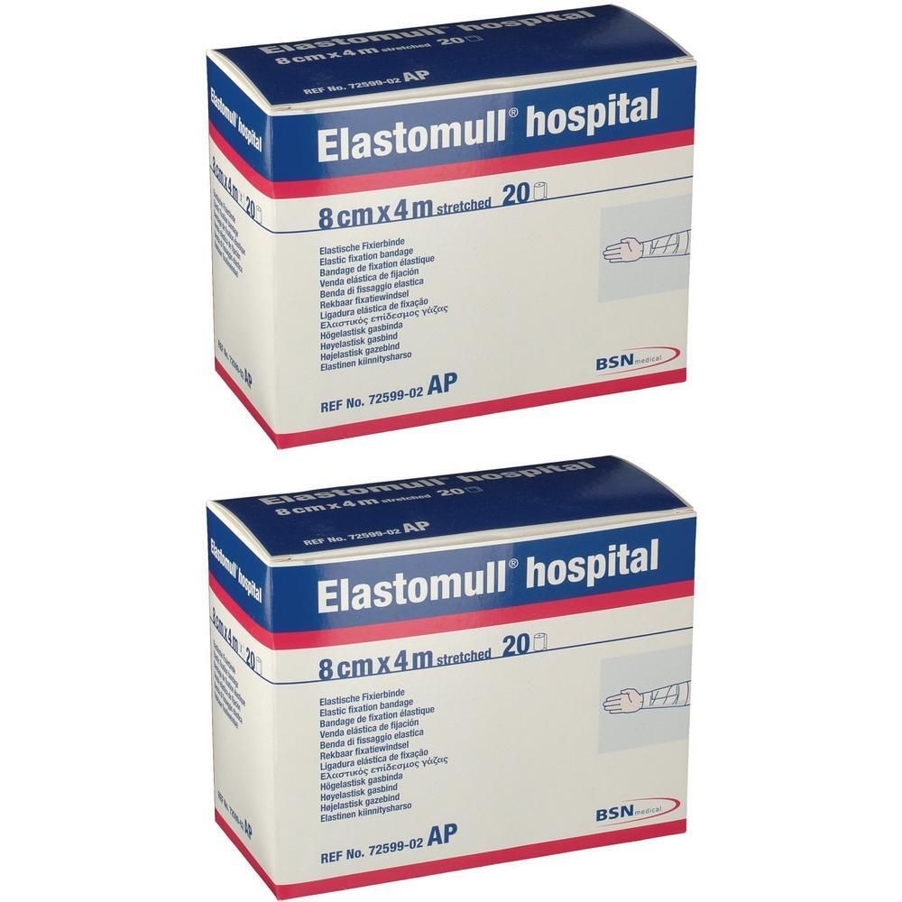 Elastomull hospital 8 cmx4 m elast.Fixierb.weiß 2x 2x20 St Binden