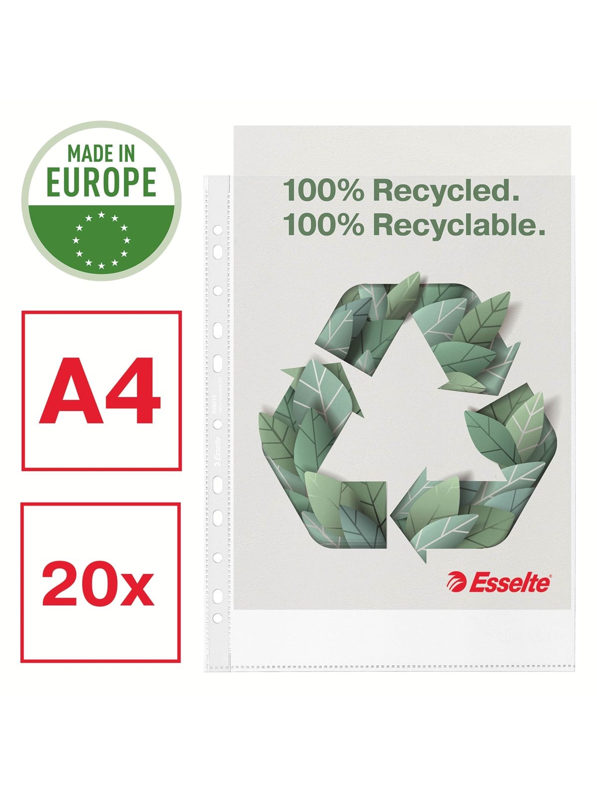 Esselte Prospekthülle 100% recycelt A4