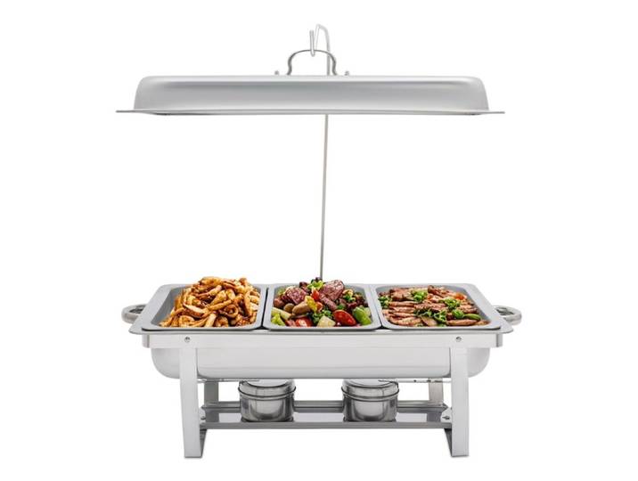 Set de buffet en acier inoxydable avec 3 récipients à nourriture pour traiteur buffet fête et fêtes de mariage